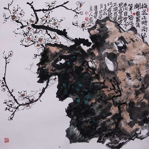 画家刘振平大写意花鸟国画作品：梅花